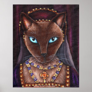 Póster Catherine Howard Cat Art King Henry VIII Tudors