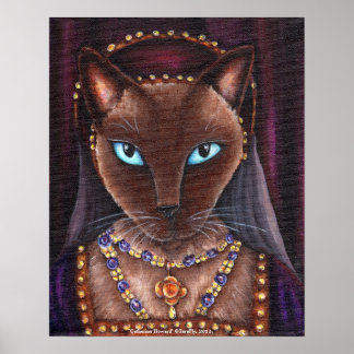 Póster Catherine Howard Cat Art King Henry VIII Tudors