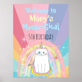 Poster Caticorn Meow-Gical Birthday