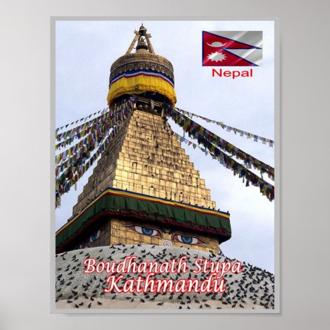 Poster Catmandu - Boudhanath Stupa - Nepal - (Frente)