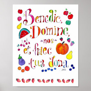 Poster Católica antes das refeições Ação de Graças