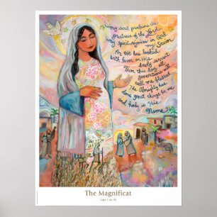 Poster católico de Magnificat (Canticle de Mary)