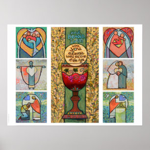 Poster católico de sete sacramentos