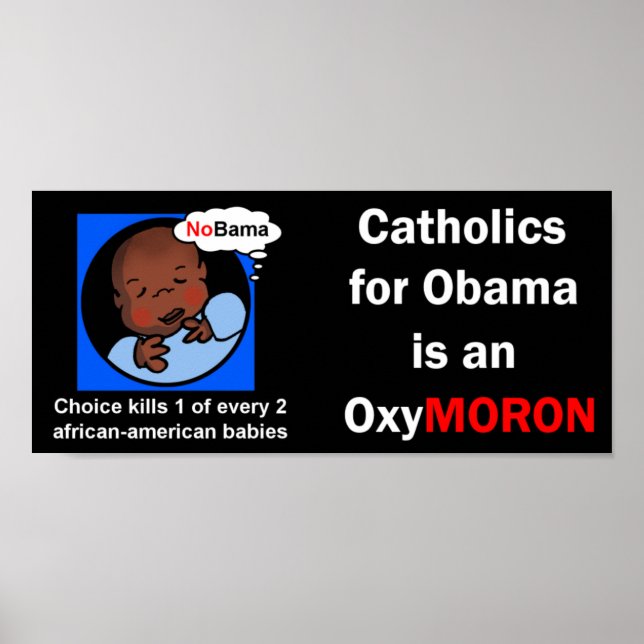 Poster Católicos para Obama OxyMoron (Frente)