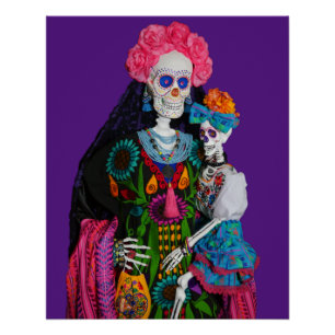 Póster Catrina e Calavera, Canvas Crônicas de Açúcar Infa