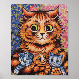 Poster Cats And Her Kittens Louis Wain