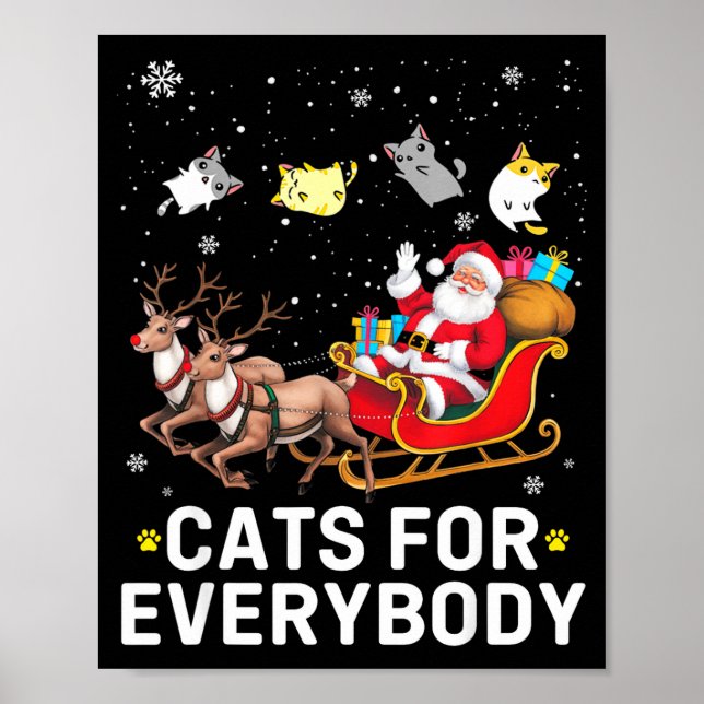 Poster Cats For Everybody Christmas Cat Funny Xmas Cat Lo (Frente)