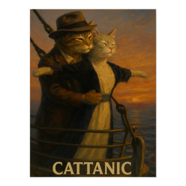 Póster Cattanic Parody Art Poster | Funny Cat Lovers (Frente)