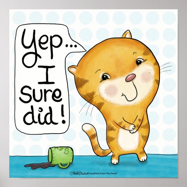 Póster Cattitude - Derramares de gatos Café (Frente)