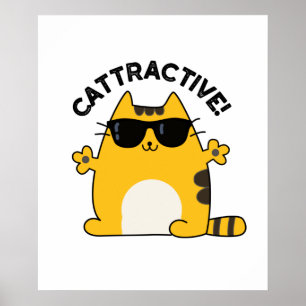 Poster Cattrative Cute Attrative Cat Pun