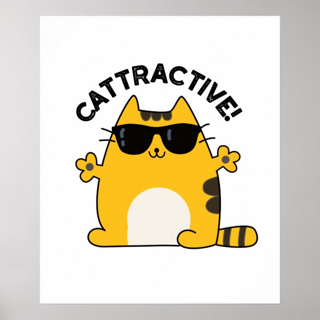 Poster Cattrative Funny Attrative Cat Pun (Frente)