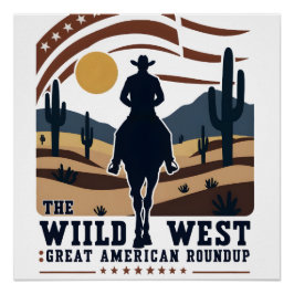 Póster caubói da américa do cowboy TEXAS