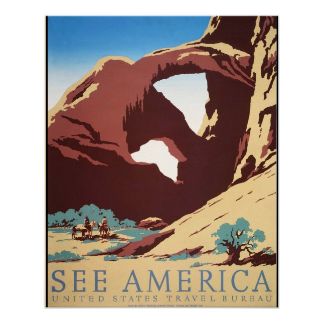 Póster Caubói Deserto Vintage Western Cavalos  (Frente)