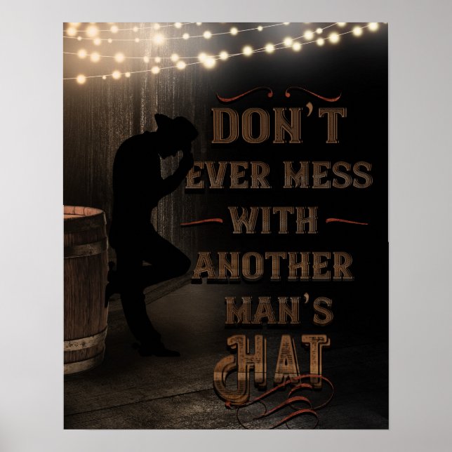 Poster Caubói Nunca Brinque Com o Chapéu de Outro Homem (Frente)