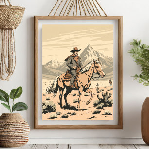 Poster Caubói Western Vintage