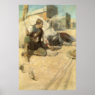 Póster Caubóis Western Vintage, Hopalong por NC Wyeth