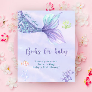 Poster Cauda de sereia de aquarela - Livros para bebê