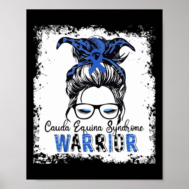 Poster Cauda Síndrome de Equina Guerreiro Azul Fita Aware (Frente)
