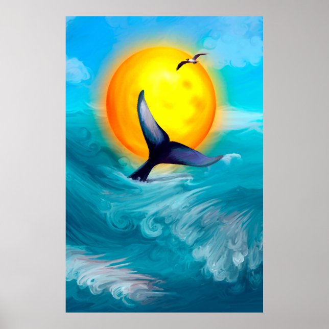 Poster caudas de pôr do sol (Frente)