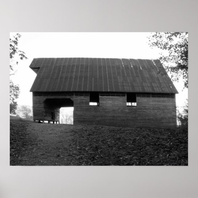 Póster Caughron Barn, Cades Cove, b&w (Frente)