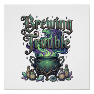 Póster Causando Problemas Caldeirão Dragão Cristais de Al
