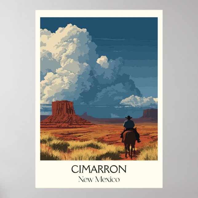 Poster Cavaleiro Cimarron Novo México (Frente)