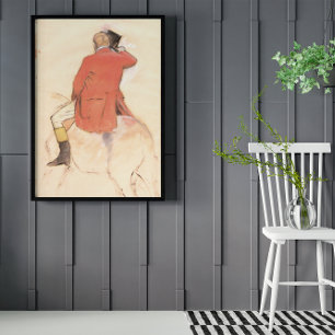 Poster Cavaleiro com um Casaco Vermelho por Edgar Degas