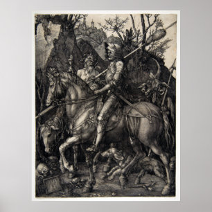 Póster Cavaleiro de Albrecht Dürer, morte e o diabo