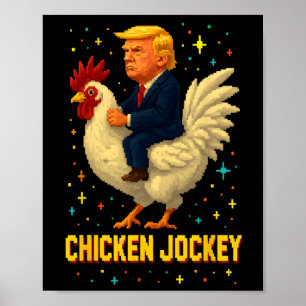 Poster Cavaleiro de Frango Trump Meme Divertido 2