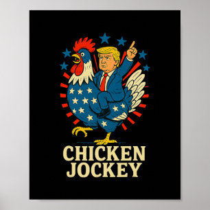 Poster Cavaleiro de Frango Trump Meme Engraçado