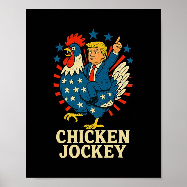 Poster Cavaleiro de Frango Trump Meme Engraçado  (Frente)