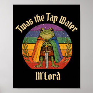Poster Cavaleiro de Rã Engraçado Arco-íris Foi a Senhora