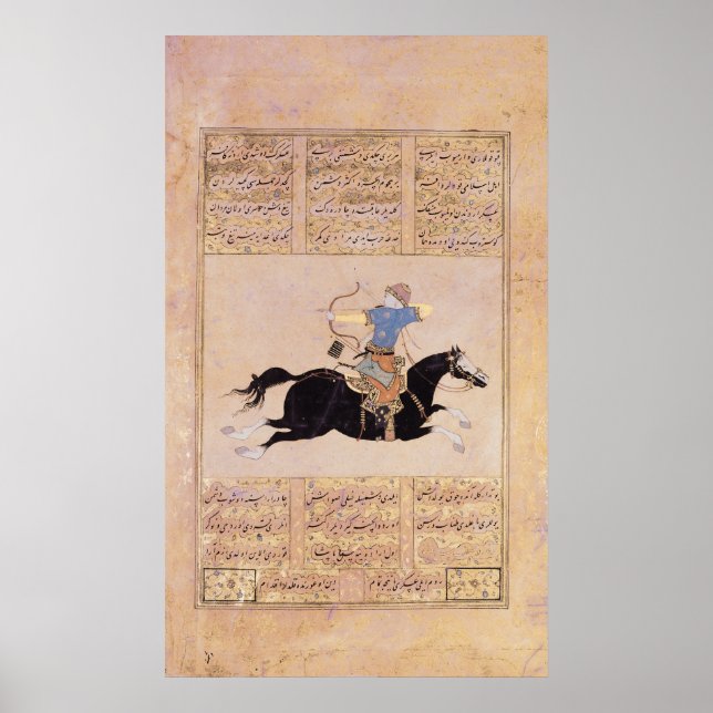 Póster Cavaleiro desenhando seu arco (Frente)