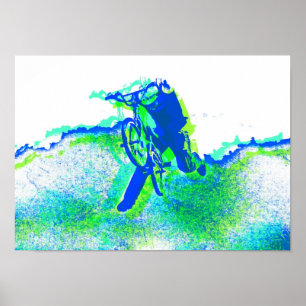 Póster Cavaleiro do estilo livre BMX no estilo legal do