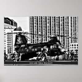 Poster Cavaleiro do Mar HH-46 ~ Helicóptero Militar dos E