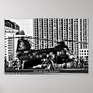 Poster Cavaleiro do Mar HH-46 ~ Helicóptero Militar dos E