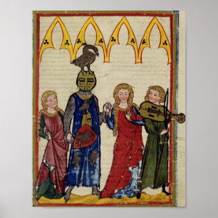 Poster Cavaleiro Medieval Com Ganso Na Cabeça