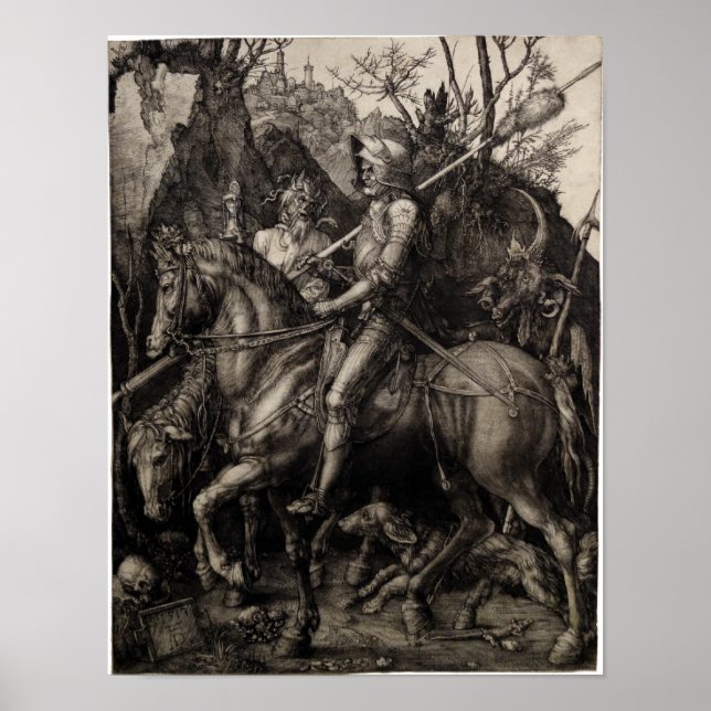 Poster Cavaleiro, morte e diabo por Albrecht Durer (Frente)