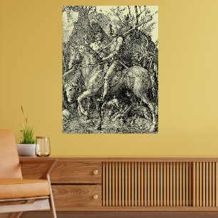 Poster Cavaleiro, Morte e o Diabo por Albrecht Dürer