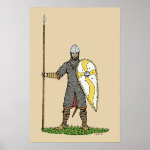 Poster Cavaleiro Normando Medieval Por Volta de 1066