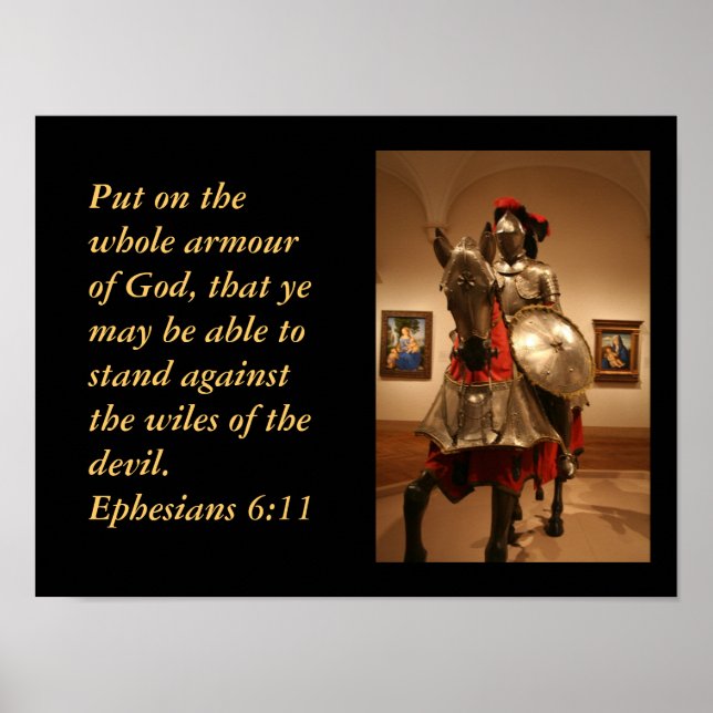 Poster Cavaleiro numa armadura brilhante! Proteção dos de (Frente)