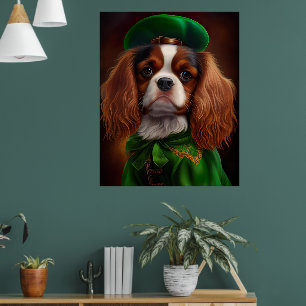 Poster Cavaleiro Rei Charles Spaniel na Rua. Dia de Patri