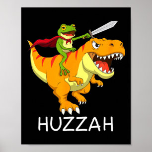 Poster Cavaleiro Sapo Huzzah Meme E Dinossauro Engraçado