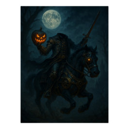 Póster Cavaleiro Sem Cabeça de Terror Gótico Steampunk