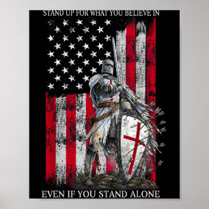 Poster Cavaleiro Templário De Pé Por Acreditar Em Cristão