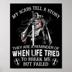 Poster Cavaleiro Templário Guerreiro Cristãos Minhas Cica