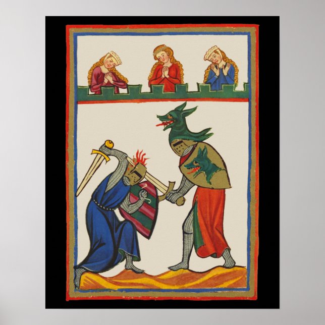 Poster Cavaleiros De Combate Em Um Torneio, 14 (Frente)
