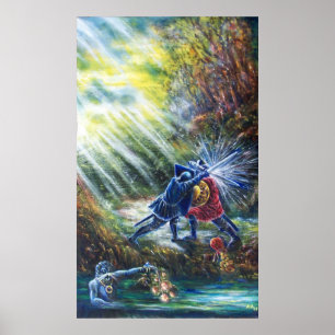 Poster Cavaleiros de Luta ROSA, Dinheiro e Diabo ESQUECID