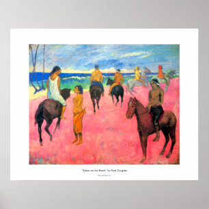 Póster Cavaleiros de Paul Gauguin na arte dos cavalos dos