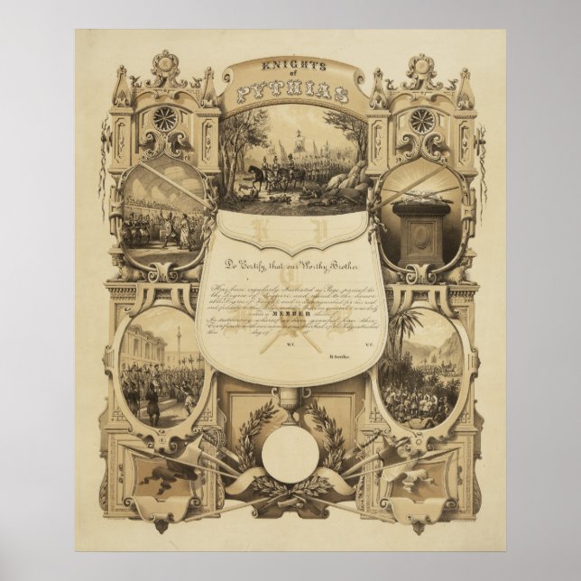 Poster Cavaleiros de Pythias por James Fuller Queen (Frente)